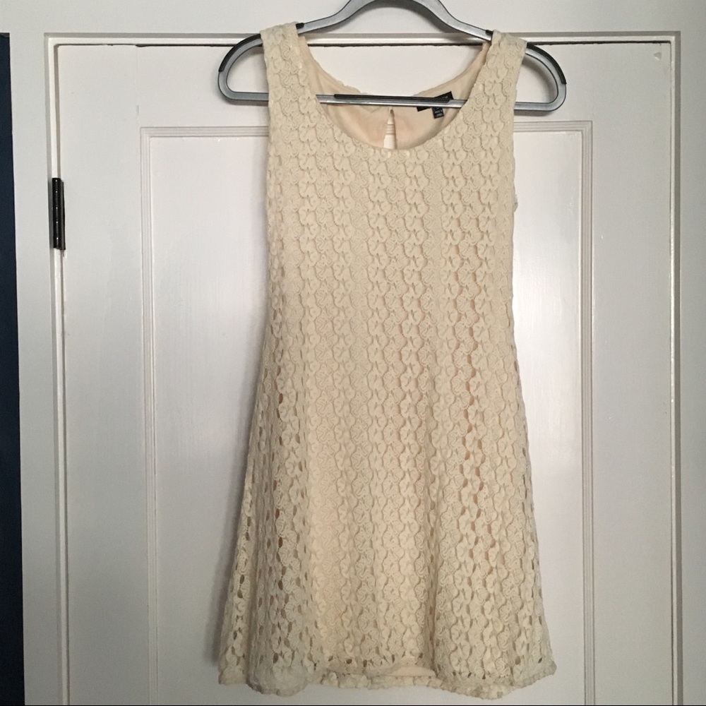 AS U WISH Off White / Cream Lace Dress Size M